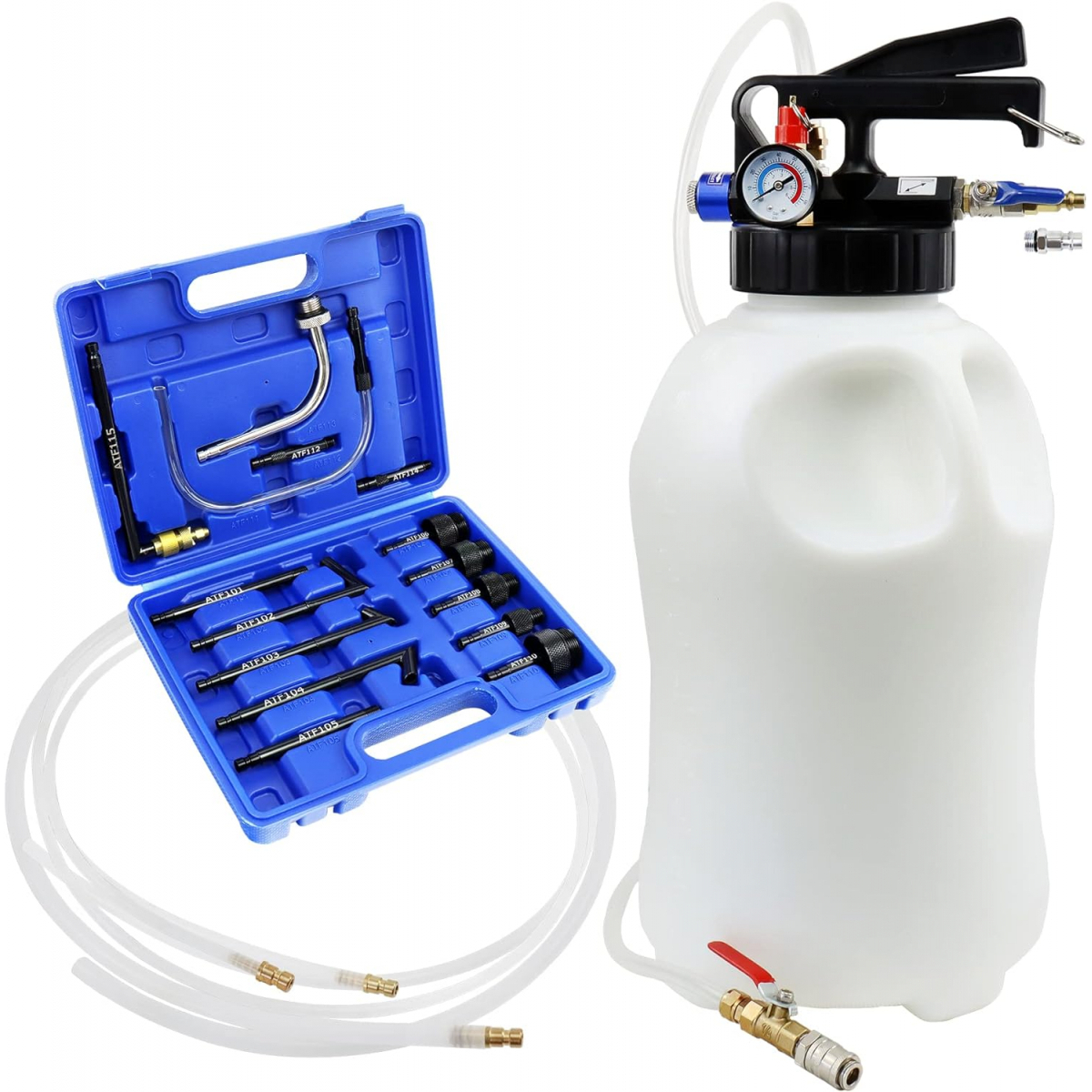Levně Plnička oleje převodovek 10L | 13 adaptérů, Matabro MB-OIL03 MB-OIL03