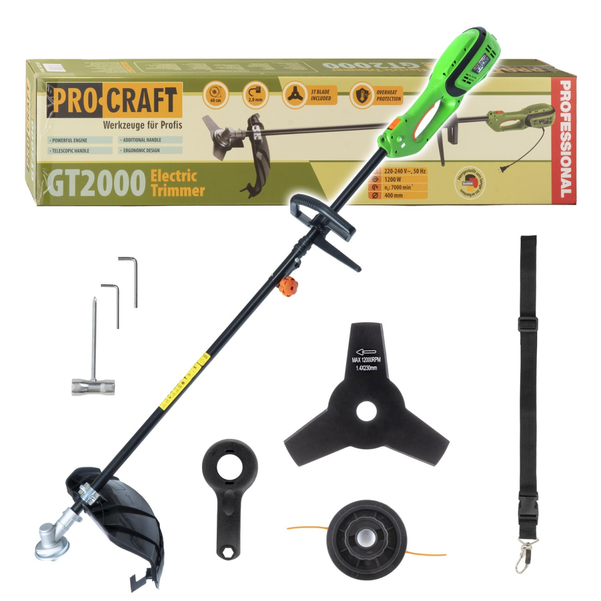 Levně Elektrický křovinořez Procraft GT2000 | GT2000 GT2000