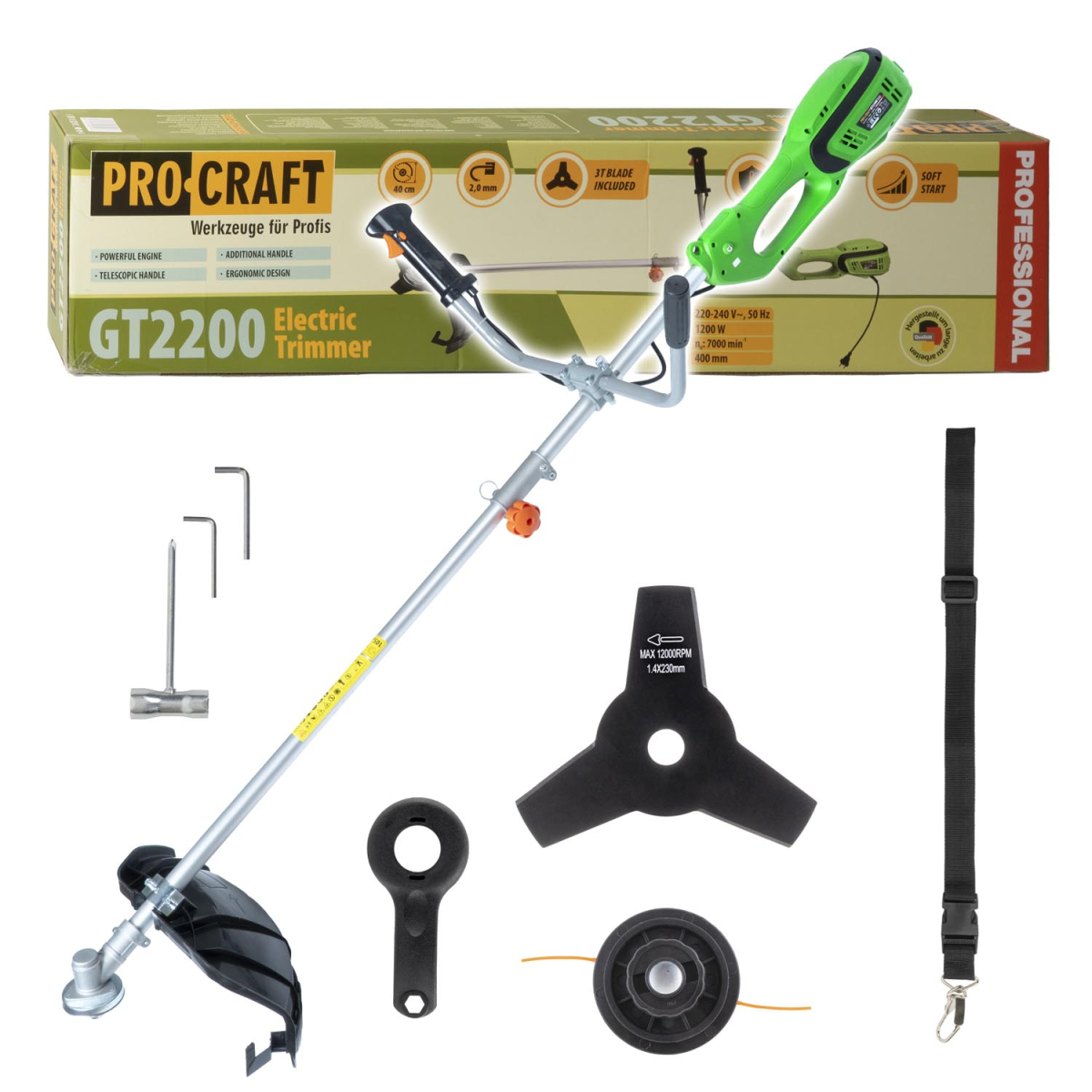 Elektrický křovinořez Procraft GT2200 | GT2200 GT2200
