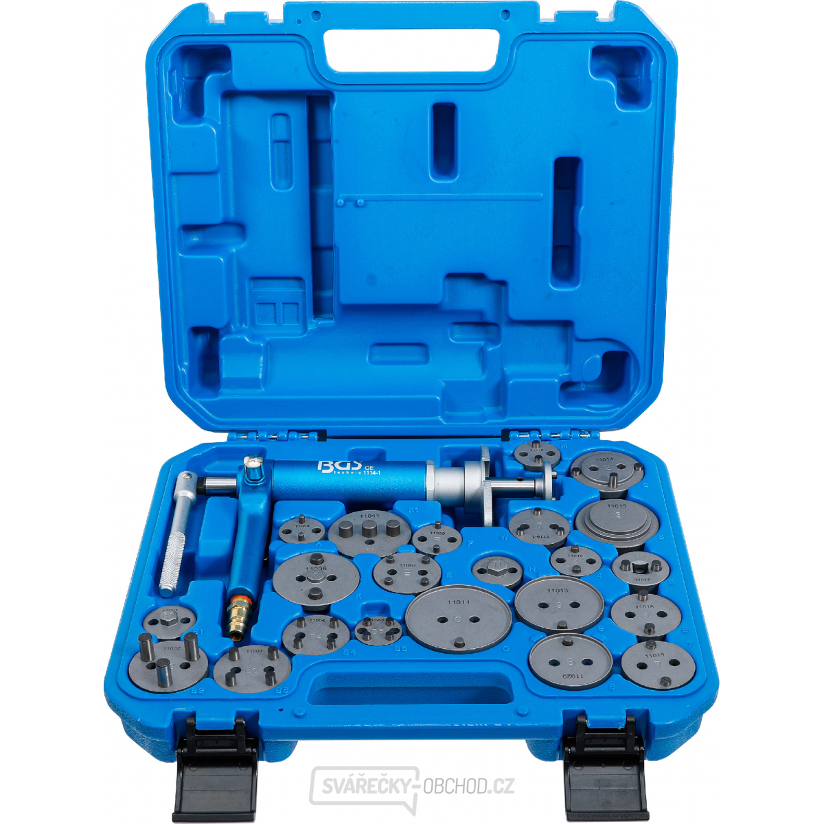 Sada pro stlačování brzdových pístů | pneumatická | 22dílná, BGS 1114
