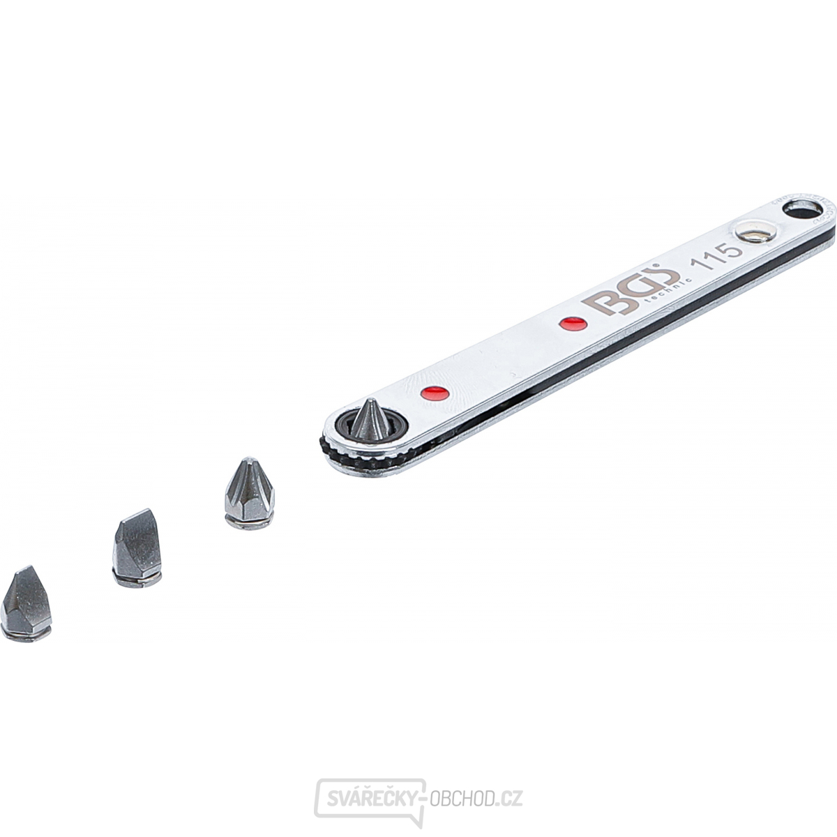 Speciální ráčnový bit, ultra tenký | vnitřní šestihran 6,3 mm (1/4") | včetně 4 speciálních bitů, BGS 115