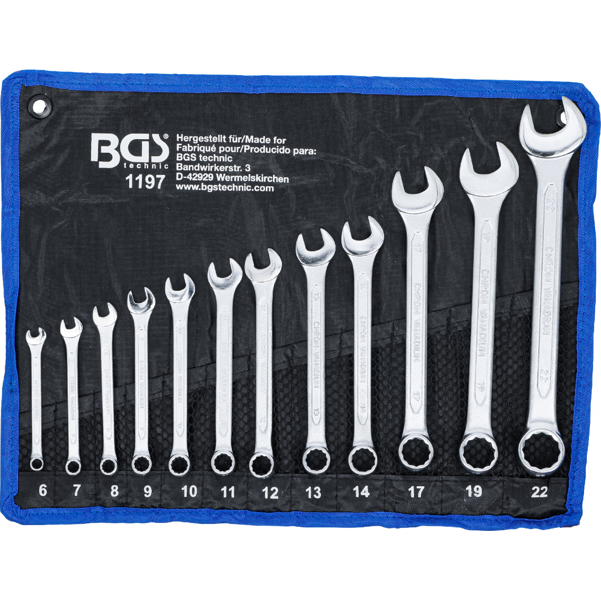 Sada očkoplochých klíčů | 6 - 22 mm | 12dílná, BGS 1197 BGS1197