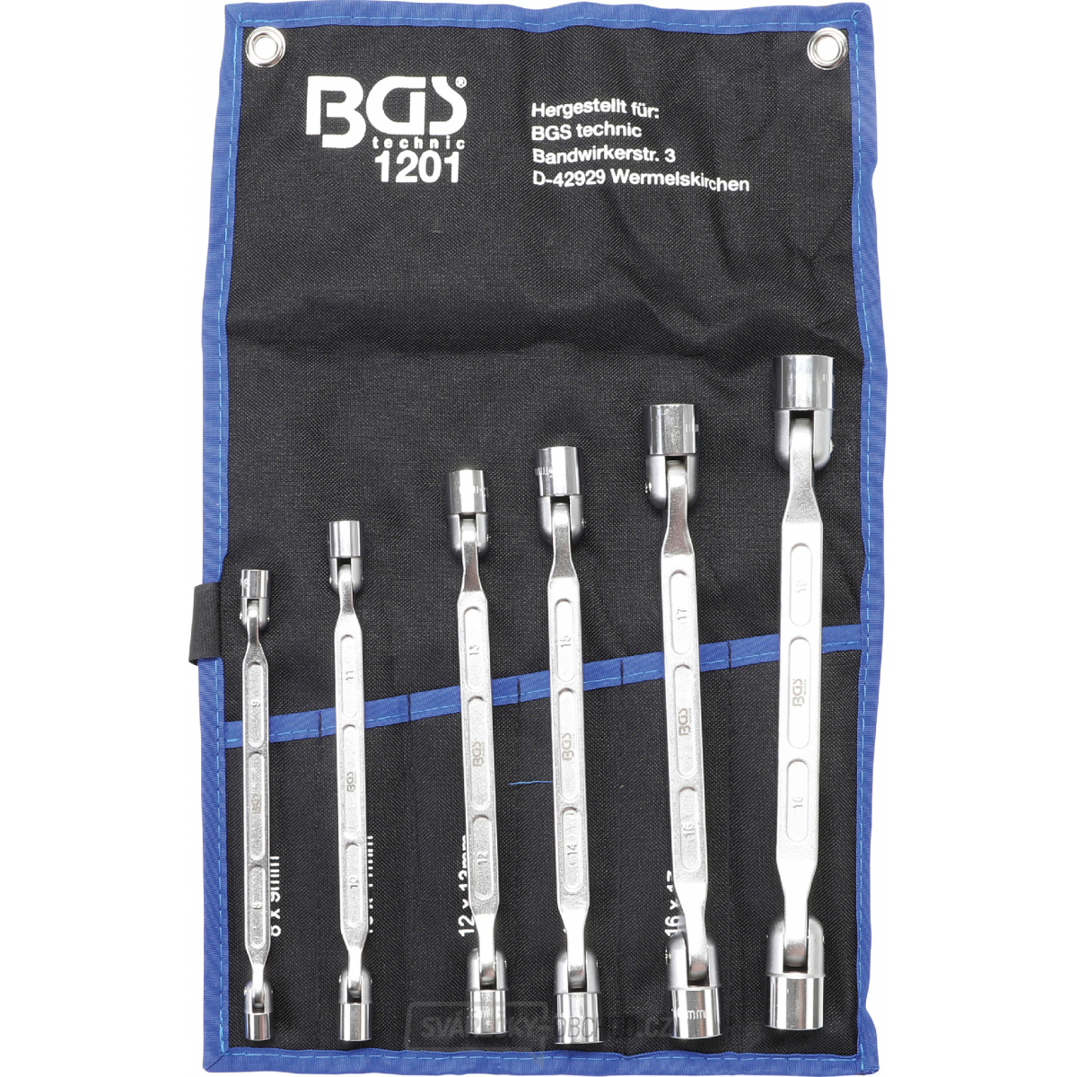 Sada oboustranných očkových klíčů s kloubovými hlavami | 6dílná, BGS 1201 Sada oboustranných očkových klíčů s kloubovými hlavami | 6dílná, BGS 1201 gallery main image