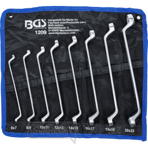 Sada oboustranných očkových klíčů | zalomené | 6 x 7 - 20 x 22 mm | 8dílná, BGS 1209 Sada oboustranných očkových klíčů | zalomené | 6 x 7 - 20 x 22 mm | 8dílná, BGS 1209 gallery main image