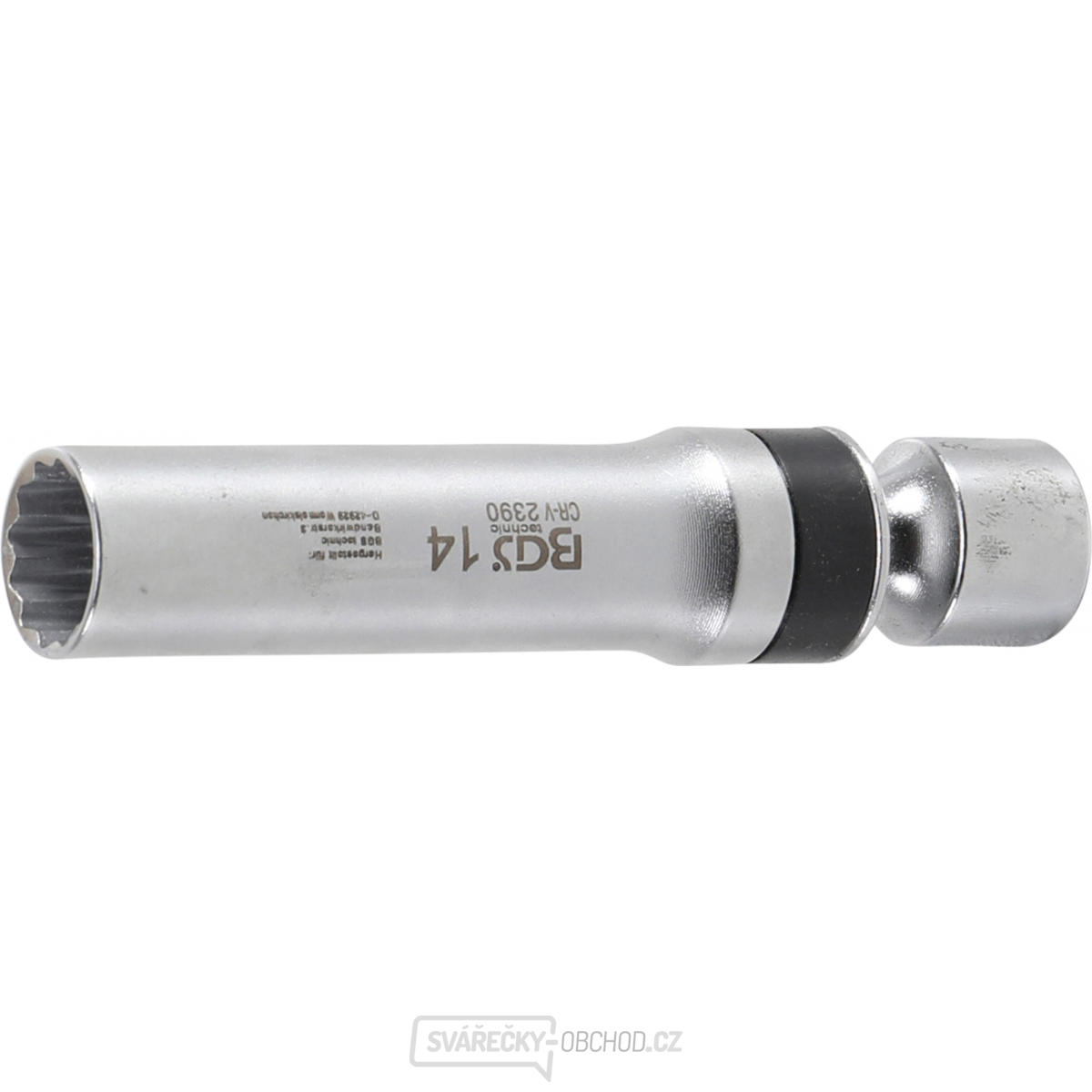 Kloubová nástrčná hlavice na zapalovací svíčky, dvanáctihranná s přídržnou pružinou | vnitřní čtyřhran 10 mm, BGS 2390 Kloubová nástrčná hlavice na zapalovací svíčky, dvanáctihranná s přídržnou pružinou | vnitřní čtyřhran 10 mm, BGS 2390 gallery main image