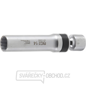 Kloubová nástrčná hlavice na zapalovací svíčky, dvanáctihranná s přídržnou pružinou | vnitřní čtyřhran 10 mm, BGS 2390 Kloubová nástrčná hlavice na zapalovací svíčky, dvanáctihranná s přídržnou pružinou | vnitřní čtyřhran 10 mm, BGS 2390 gallery main image