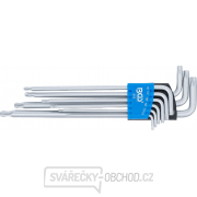 Sada zahnutých klíčů | extra dlouhé | T-profil (pro Torx) s kulovou hlavou | T10 - T50 | 9dílná, BGS 819 Náhled
