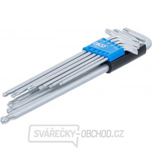 Sada zahnutých klíčů | extra dlouhé | T-profil (pro Torx) s kulovou hlavou | T10 - T50 | 9dílná, BGS 819 gallery main image