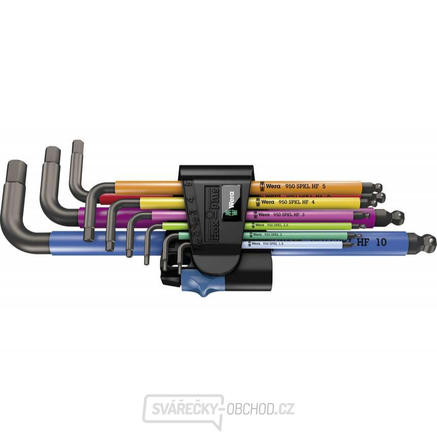 Wera 022210 Zástrčné klíče inbus 950/9 Hex-Plus Multicolour HF 1, BlackLaser s přidržovací funkcí (Sada 9 dílů)
