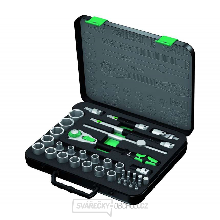 Wera 003645 Račňová sada Zyklop Speed 8100 SC 2 upínací část 1/2", metrická (37 dílů)
