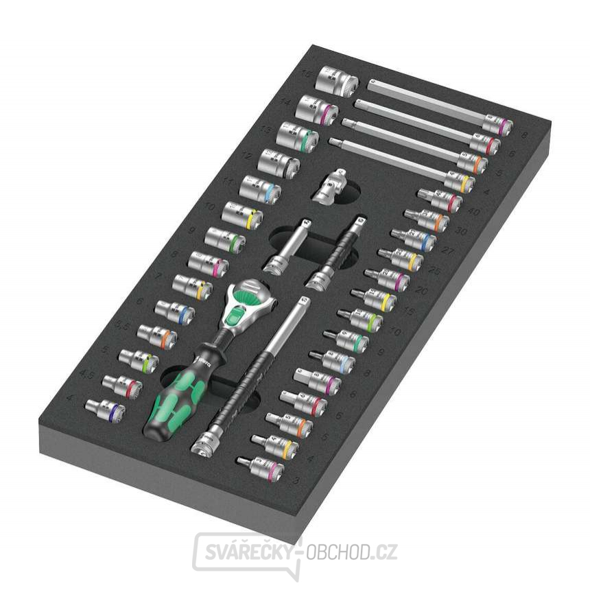 Wera 150110 Ráčnová sada Zyklop 1/4" 8000 A typ 9720 v pěnové vložce Set 1 (Sada 37 dílů) Wera 150110 Ráčnová sada Zyklop 1/4" 8000 A typ 9720 v pěnové vložce Set 1 (Sada 37 dílů) gallery main image