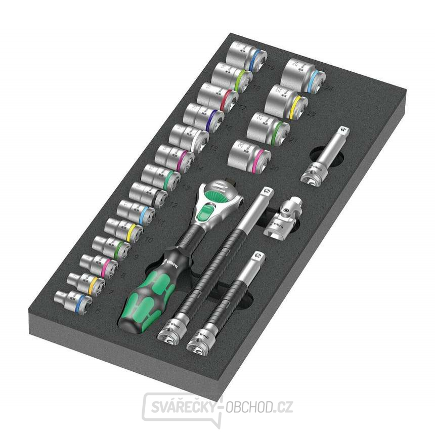 Wera 150111 Ráčnová sada Zyklop 3/8" 8000 B typ 9721 v pěnové vložce Set 1 (Sada 23 dílů) Wera 150111 Ráčnová sada Zyklop 3/8" 8000 B typ 9721 v pěnové vložce Set 1 (Sada 23 dílů) gallery main image