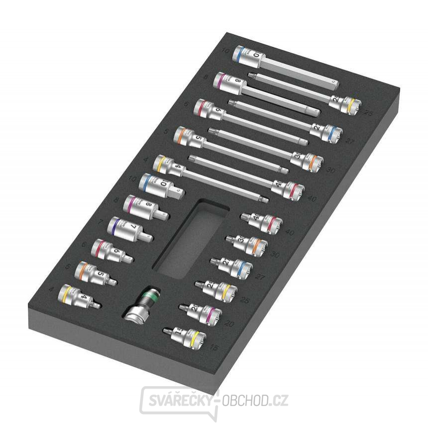 Wera 150113 Bitové hlavice Zyklop B 3/8" typ 9723 v pěnové vložce Set 1 (Sada 22 dílů)