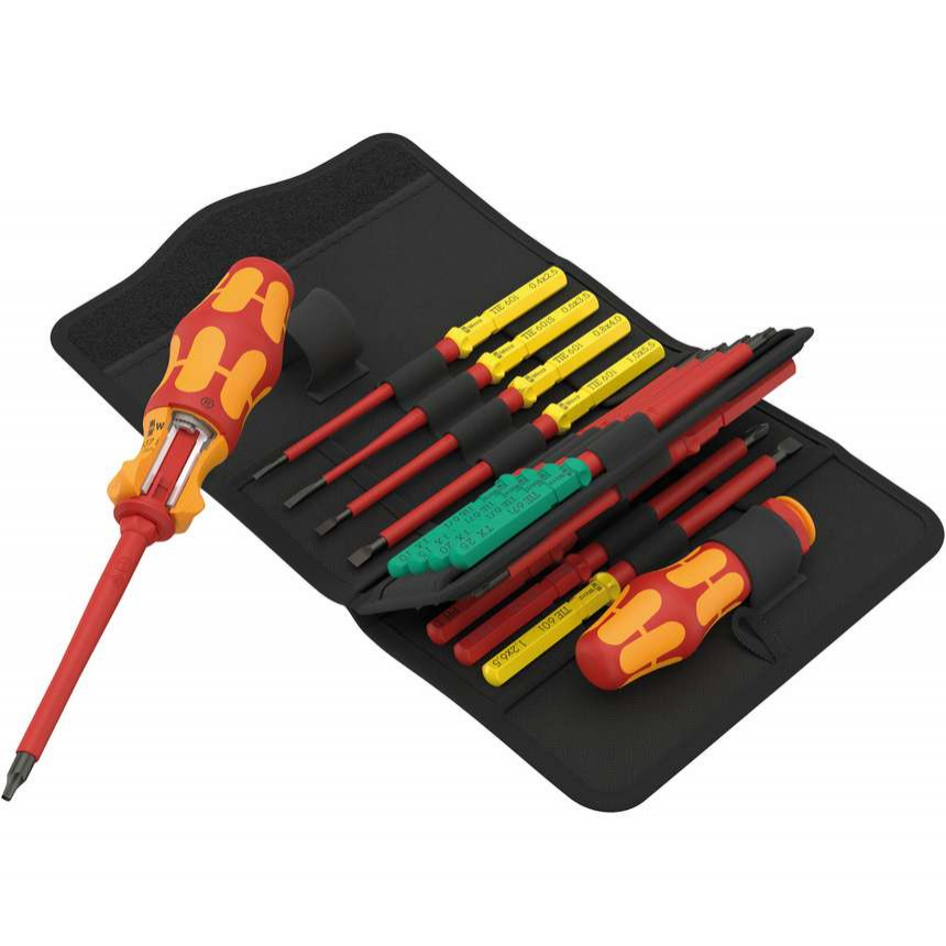 Wera 006619 Rukojeť s ráčnou Kraftform Kompakt VDE 17 RA Imperial 1 a výměnnými čepelemi (Sada 17 dílů) 05006619001