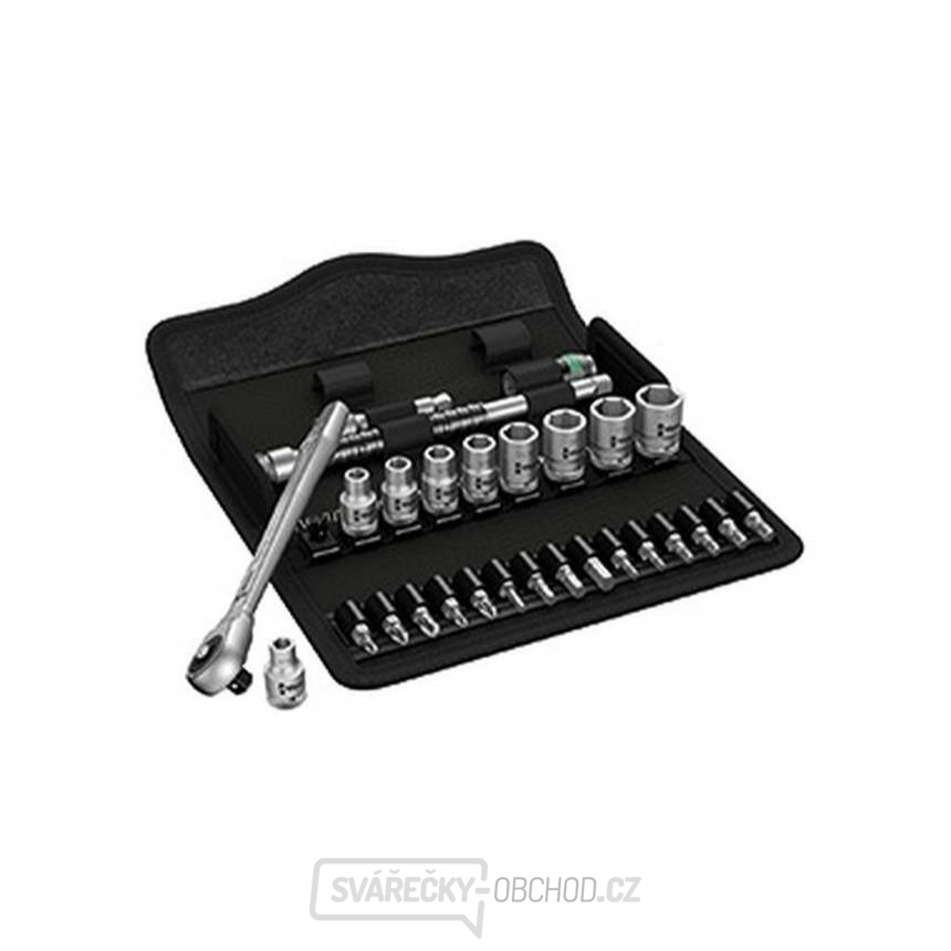 Wera 004020 Ráčnová sada 1/4" 8100 SA 10 Zyklop Metal, průchozí čtyřhran, palcová (Sada 28 dílů)
