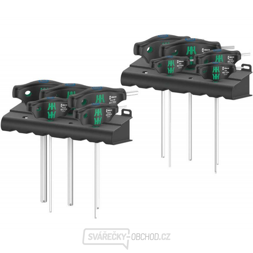 Wera 023451 Zástrčné klíče Hex-Plus s T-rukojetí 454/10 HF Set Imperial 1 - palcové (Sada 12 dílů s přidržovací funkcí)