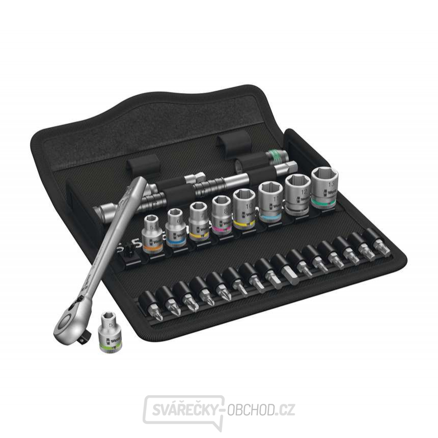 Wera 004018 Ráčnová sada 1/4" 8100 SA 8 Zyklop Metal, přepínací (Sada 28 dílů)