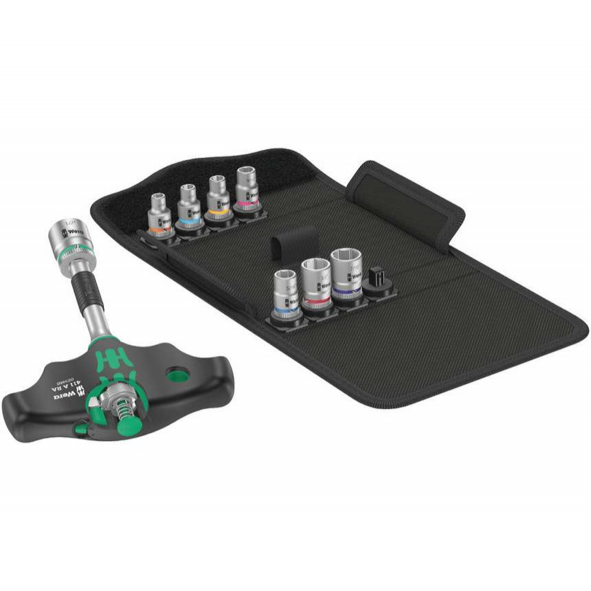 Wera 057474 Nástrčné hlavice 1/4" 3/16 ÷ 1/2" s T-rukojetí Kraftform Kompakt 400 RA Imperial Set 2 (Palcová sada 9 dílů) 05057474001
