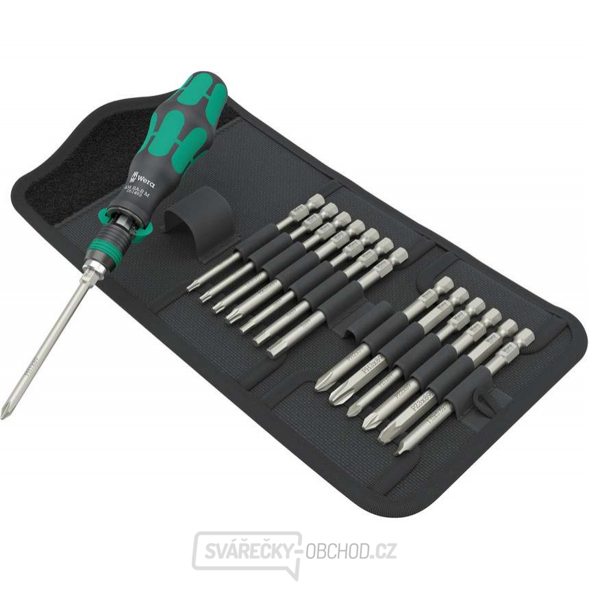 Wera 051061 ráčnový držák bitů Kraftform Kompakt 838 RA-R M Set 1 včetně bitů (Sada 15 dílů)