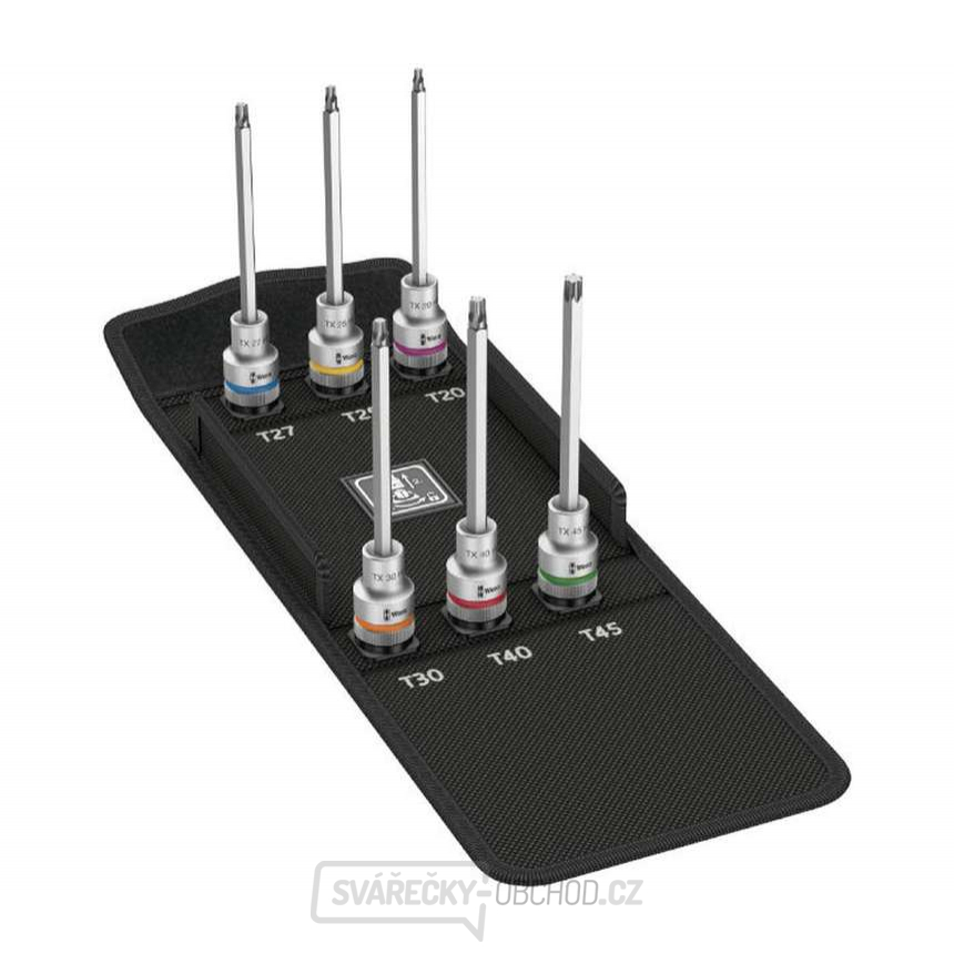 Wera 004211 Prodloužené zástrčné hlavice Zyklop 1/2" Torx 8767 C TORX HF 2 s přidržovací funkcí (Sada 6 dílů 140 mm)