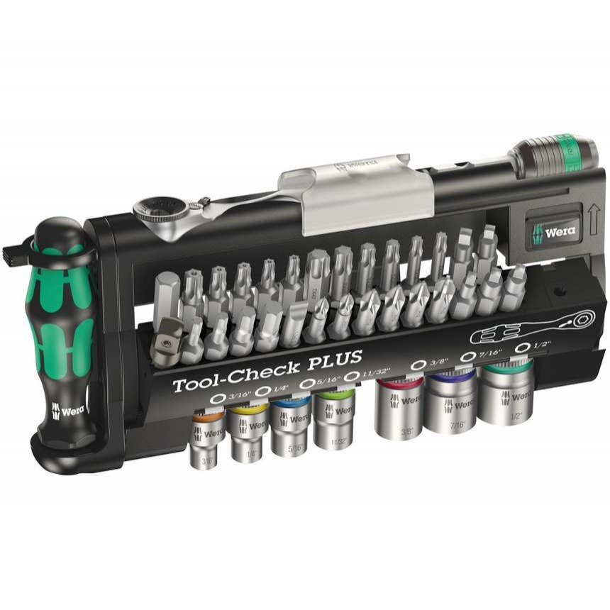 Wera 056491 Bity, hlavice a ráčna 1/4" Zyklop Tool-Check PLUS Imperial s držákem 889/4/1 K (Palcová sada 40 dílů) 05056491001