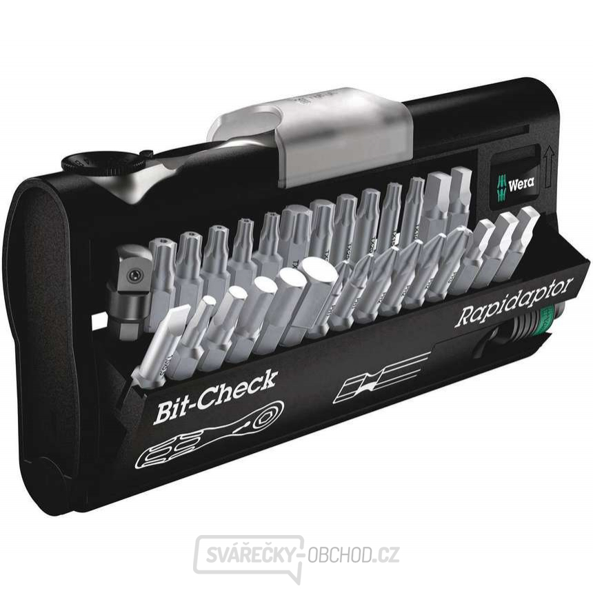 Wera 346293 Bity a ráčna Zyklop 1/4" Bit-Check 30 Zyklop Mini 2 s držákem 889/4/1 K (Sada 31 dílů)
