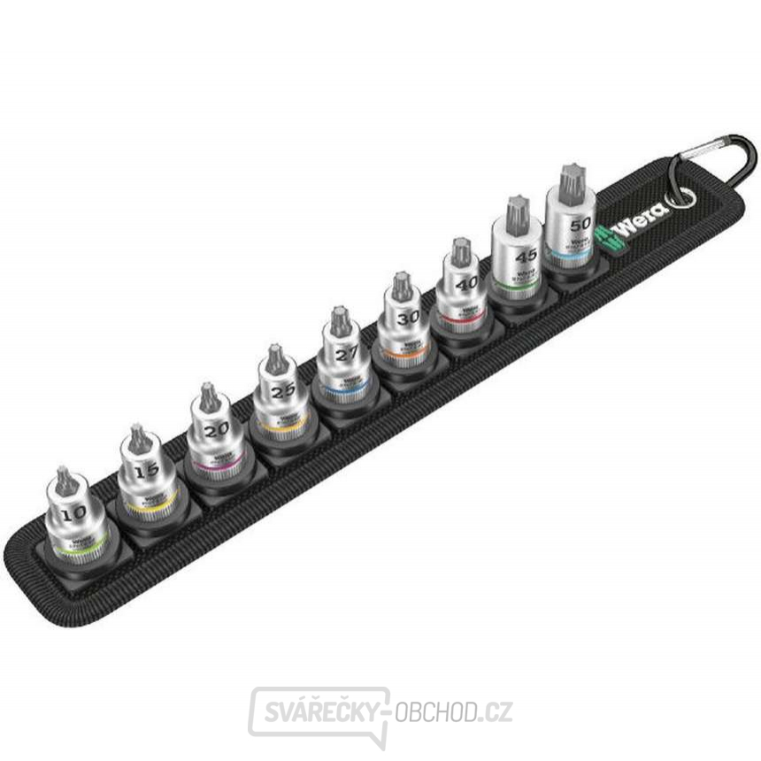 Wera 003972 Zástrčné hlavice Torx Zyklop 3/8" Belt B 3 TORX® HF s přidržovací funkcí (Sada 9 dílů)