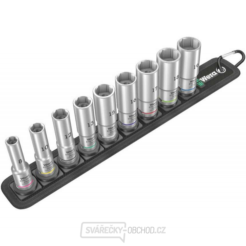 Wera 004545 Nástrčné hlavice Zyklop 3/8" 8 ÷ 19 mm Belt B Deep 1 (Sada 9 dílů)