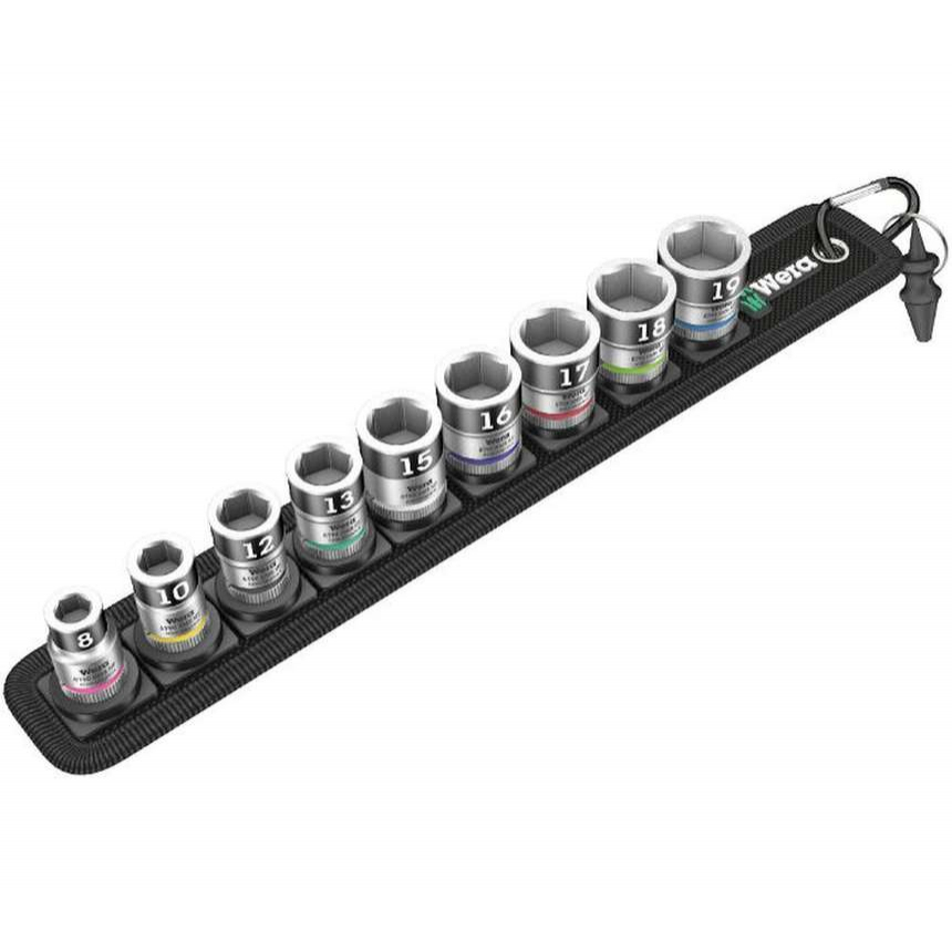 Wera 003970 Nástrčné hlavice Zyklop 3/8" Belt B 1 s přidržovací funkcí (Sada 10 dílů) 05003970001