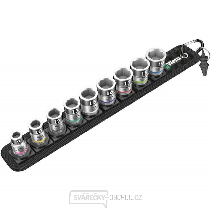 Wera 003970 Nástrčné hlavice Zyklop 3/8" Belt B 1 s přidržovací funkcí (Sada 10 dílů)