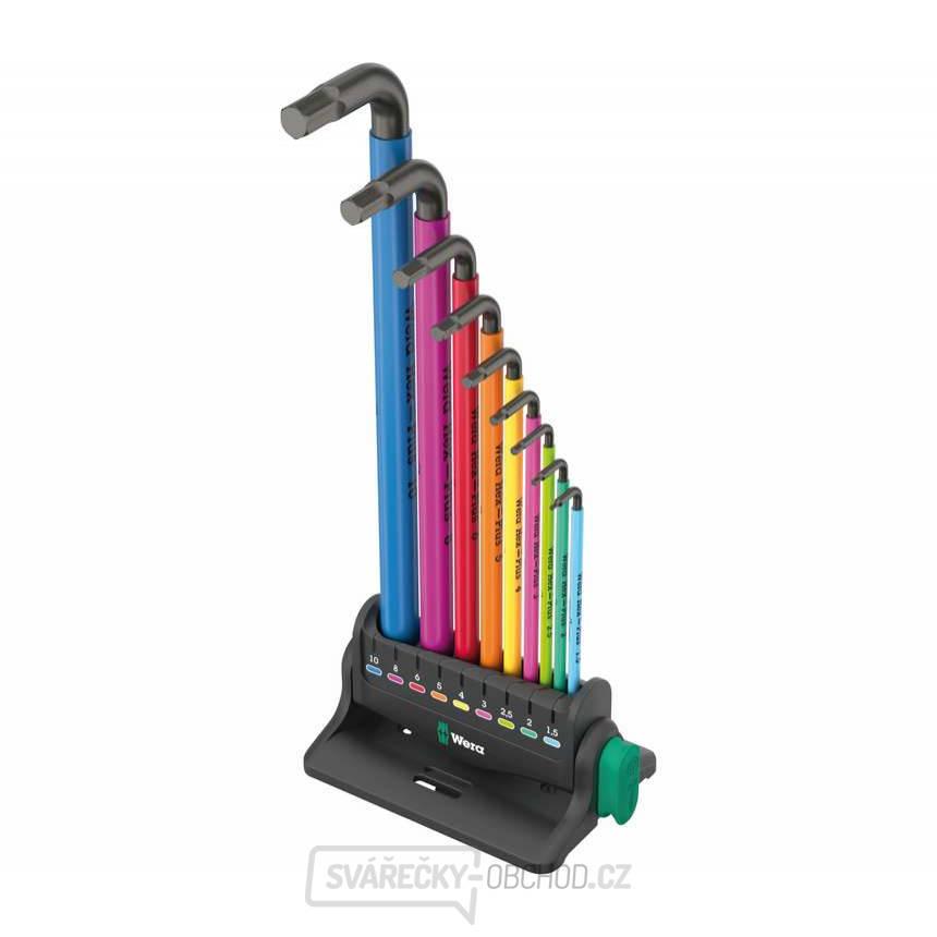 Wera 133165 Zástrčné klíče inbus 950/9 Hex-Plus Multicolour 3, BlackLaser (Sada 9 dílů)