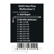Wera 133165 Zástrčné klíče inbus 950/9 Hex-Plus Multicolour 3, BlackLaser (Sada 9 dílů) Náhled