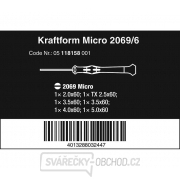 Wera 118158 Maticové šroubováky pro elektroniku Kraftform Kompakt Micro typ 2069/6  (Sada 6 dílů + stojánek) Náhled