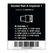 Wera 005420 Magnetická lišta A Imperial 1 se sadou palcových nástrčných hlavic 3/16 ÷ 1/2" mm typ 8790 HMA Zyklop 1/4" (Sada 9 dílů) Náhled