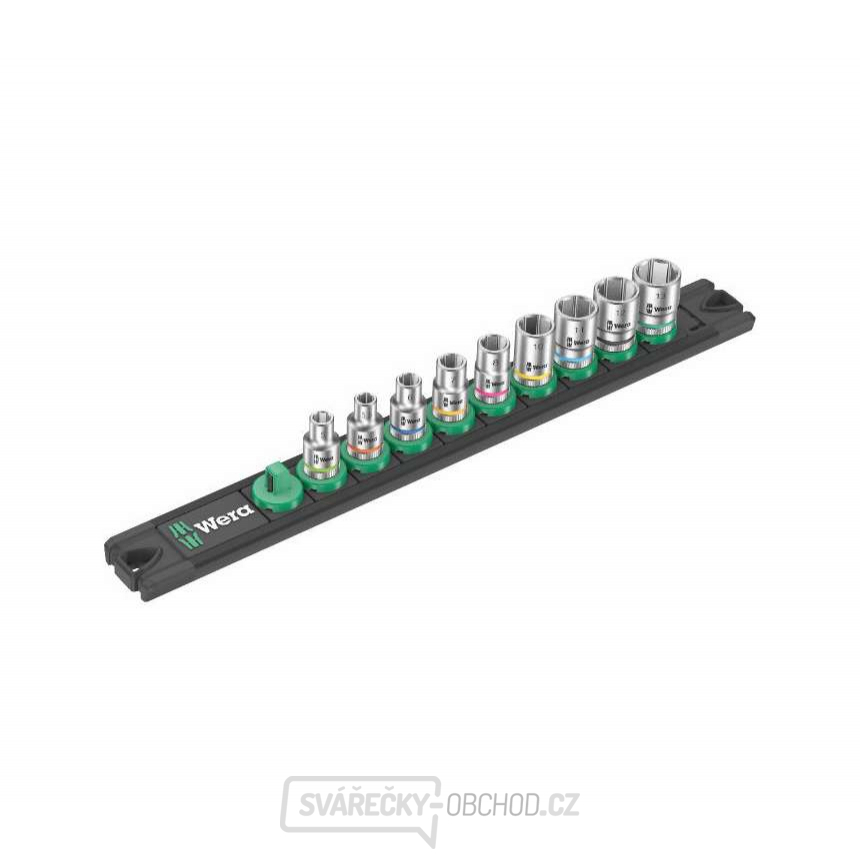 Wera 005400 Magnetická lišta A 4 se sadou nástrčných hlavic 5 ÷ 13 mm typ 8790 HMA Zyklop 1/4" (Sada 9 dílů)
