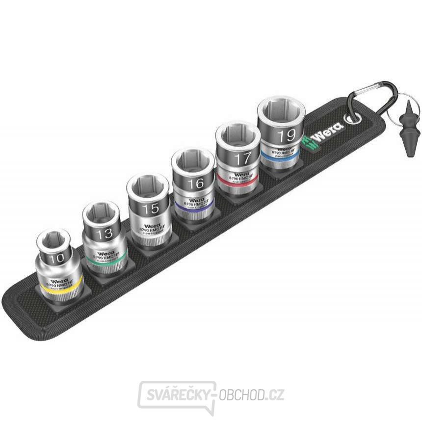 Wera 003995 Nástrčné hlavice Zyklop 1/2" 10 ÷ 19 mm Belt C 1 s přidržovací funkcí (Sada 7 dílů)