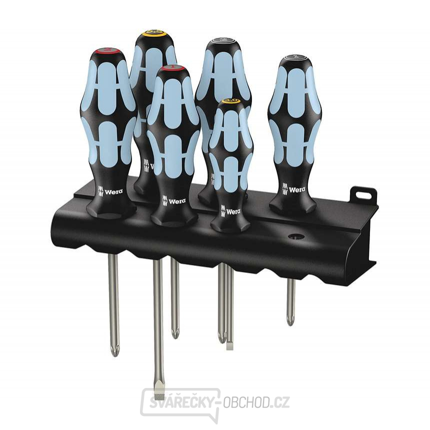 Wera 032063 Sada šroubováků Kraftform Plus 3334/3350/3355/6, nerezová ocel, profil Lasertip (6 dílů + stojánek)