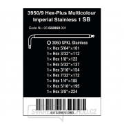 Wera 022860 Zástrčné klíče inbus 3950/9 Hex-Plus Multicolour Imperial Stainless 1, palcové, nerezová ocel (Sada 9 dílů) Náhled