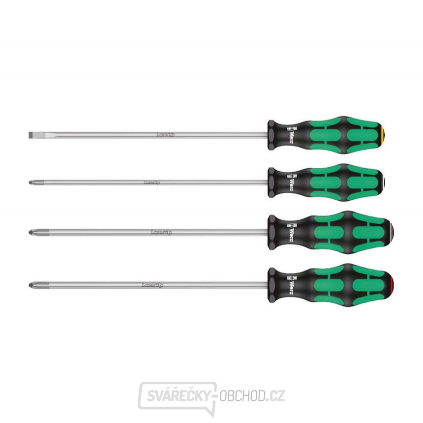 Wera 347736 Prodloužené šroubováky Kraftform Plus Lassertip typ 335/350/355/4 (Sada 4 díly)