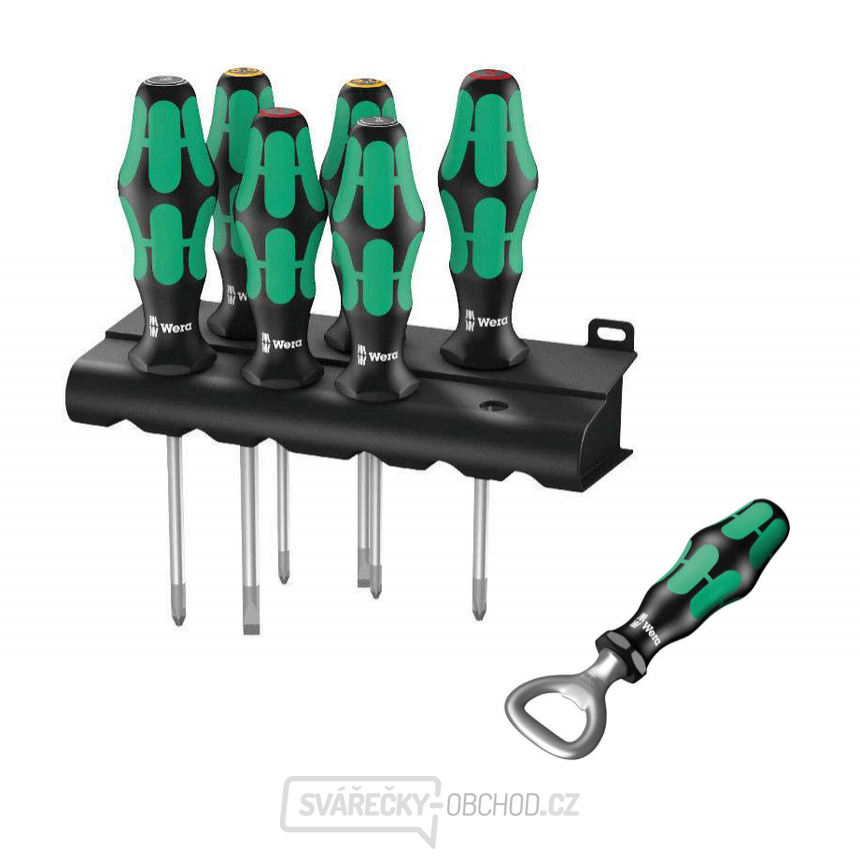 Wera 105622 Šroubováky Kraftform Plus Lasertip řada 300 typ 335/350/355/6 (Sada 6 dílů + stojánek) + Dárek Otvírák láhví Wera Wera 105622 Šroubováky Kraftform Plus Lasertip řada 300 typ 335/350/355/6 (Sada 6 dílů + stojánek) + Dárek Otvírák láhví Wera gallery main image