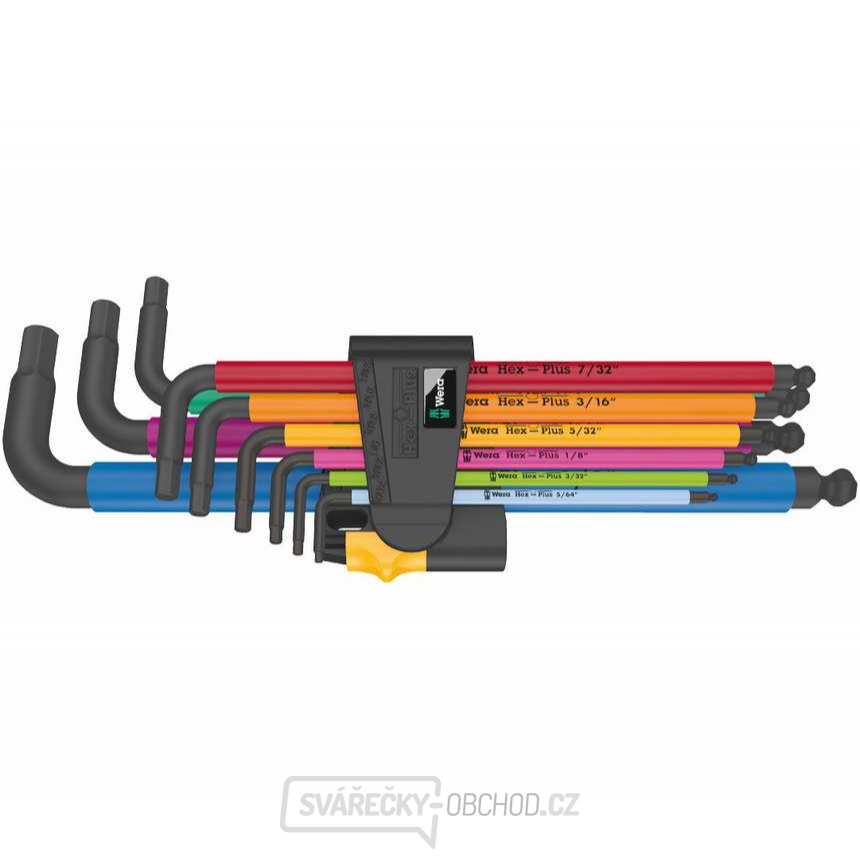 Wera 022640 Zástrčné klíče 950/9 Hex-Plus Multicolour Imperial 2, palcové, BlackLaser (Sada 9 dílů)