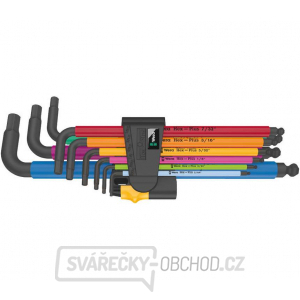 Wera 022640 Zástrčné klíče 950/9 Hex-Plus Multicolour Imperial 2, palcové, BlackLaser (Sada 9 dílů) gallery main image