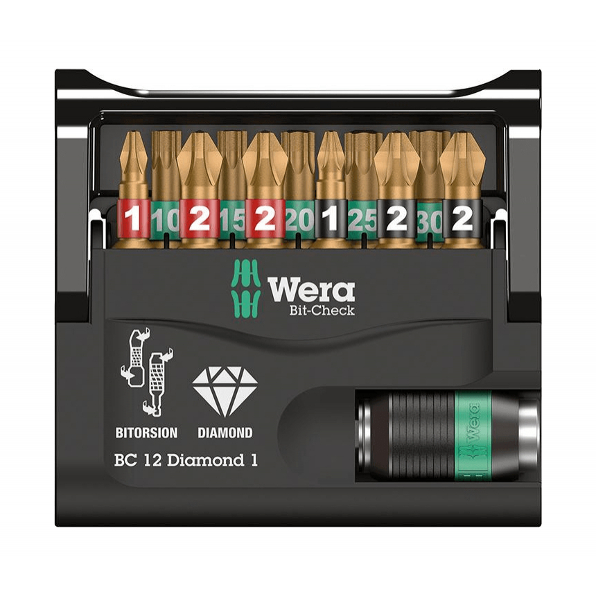 Wera 057421 Bity Bit-Check 12 Diamond 1 s držákem 889/4/1 K (Sada 12 dílů) 05057421001