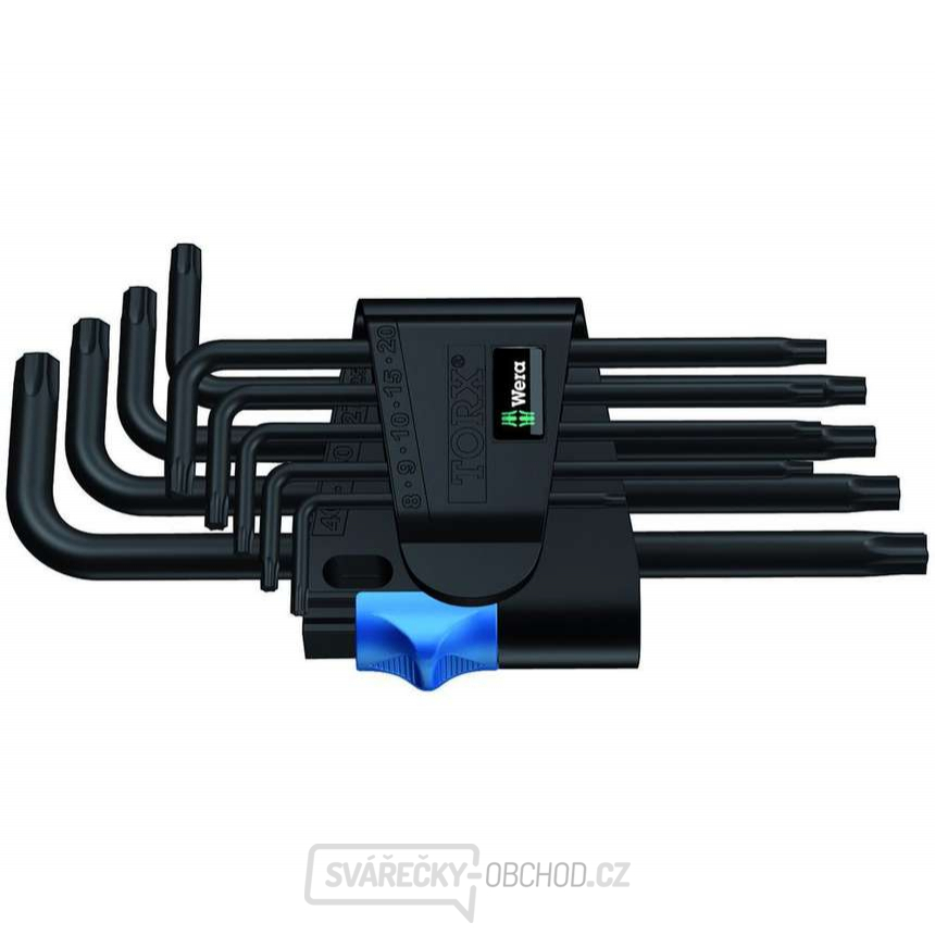 Wera 024244 Zástrčné klíče Torx 967/9 TX HF 1 s přidržovací funkcí, BlackLaser (Sada 9 dílů)