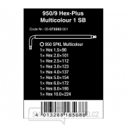 Wera 073593 Zástrčné klíče inbus 950/9 Hex-Plus Multicolour 1 SB, BlackLaser  (Sada 9 dílů 1,5-10mm) náhled