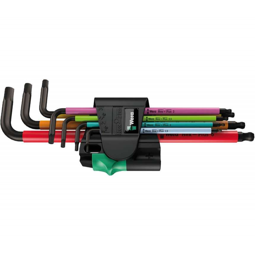 Wera 022534 Zástrčné klíče inbus 950/7 Hex-Plus Multicolour Magnet 1, BlackLaser (Sada 7 dílů)