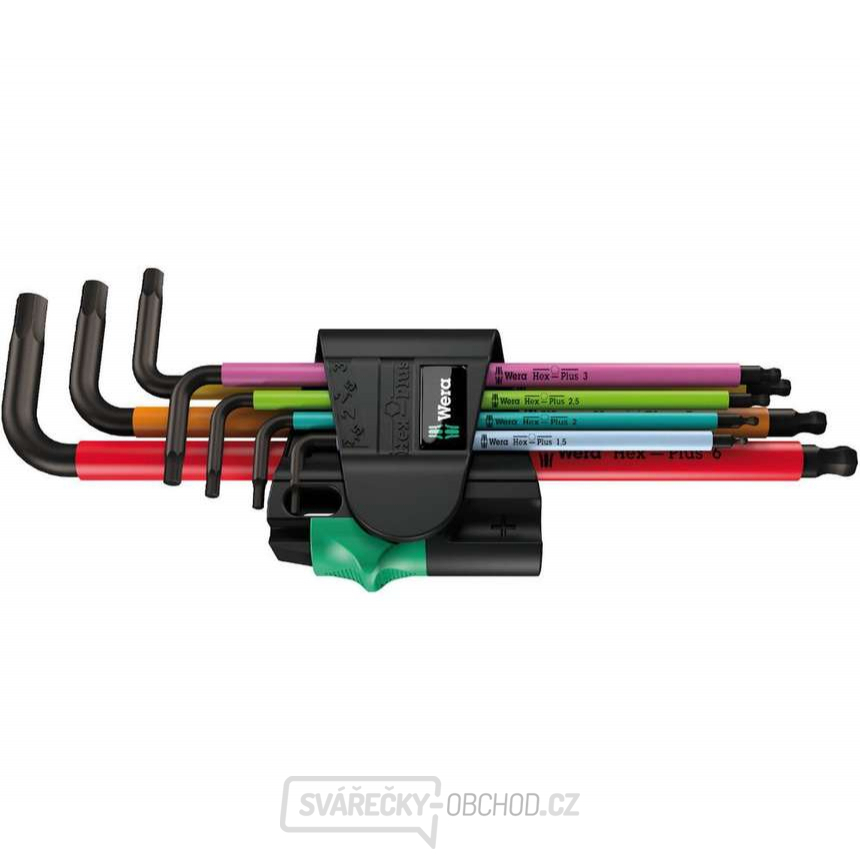 Wera 022534 Zástrčné klíče inbus 950/7 Hex-Plus Multicolour Magnet 1, BlackLaser  (Sada 7 dílů)