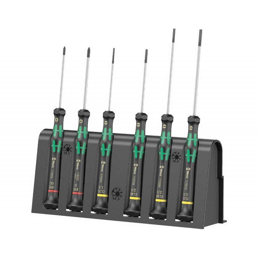 Wera 118150 Šroubováky pro elektroniku Kraftform Kompakt Micro typ 2035/6 A (Sada 6 dílů + stojánek) 05118150001