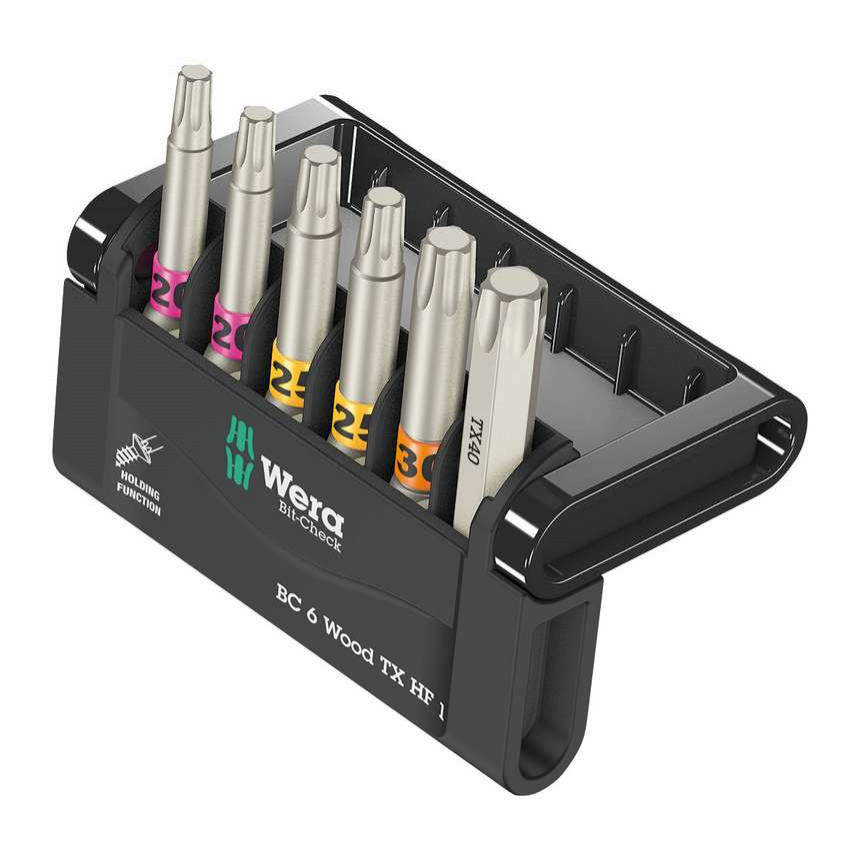 Wera 056470 Šroubovací bity 1/4" Bit-Check 6 Wood TX HF 1 (Sada 6 dílů) 05056470001