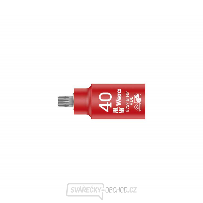 Wera 004924 Zástrčná bitová hlavice 3/8" Torx TX 40 typ 8767 VDE HF Zyklop s přidržovací funkcí Wera 004924 Zástrčná bitová hlavice 3/8" Torx TX 40 typ 8767 VDE HF Zyklop s přidržovací funkcí gallery main image